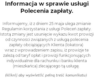 Informacja w sprawie usługi Polecenia zapłaty