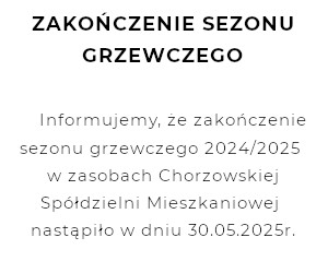 ZAKOŃCZENIE SEZONU GRZEWCZEGO