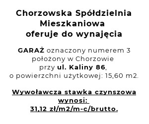 do wynajęcia GARAŻ ul. Kaliny 86
